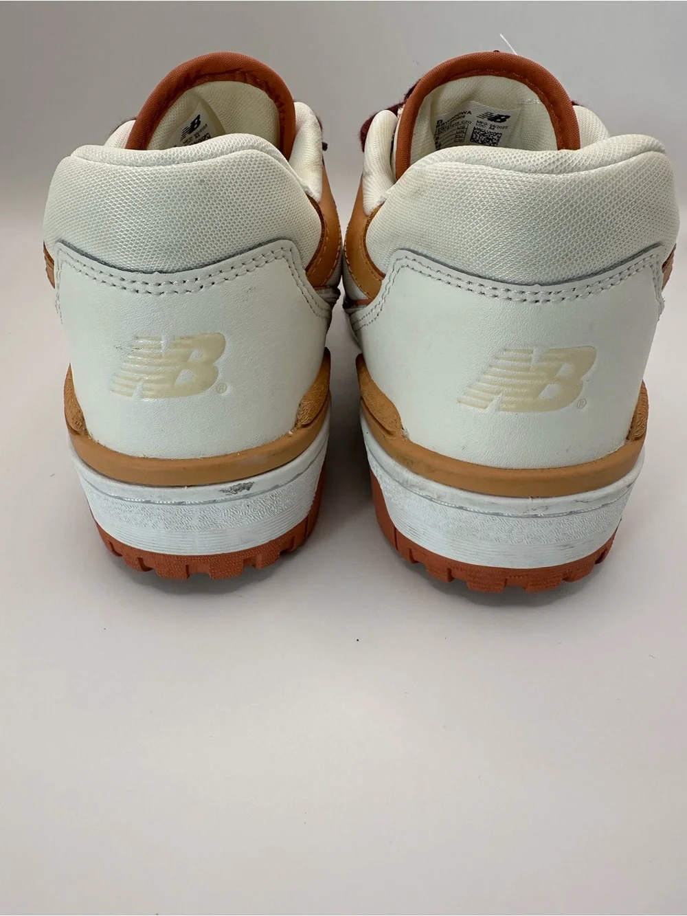 New Balance 550 White Tan & Burgundy Lace-Up Sneakers - Picture 5 of 9